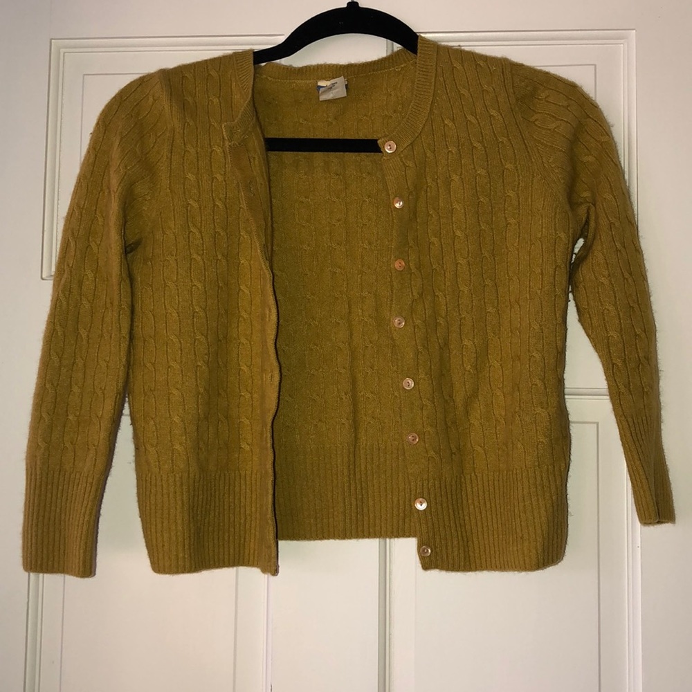 JCREW 100% CASHMERE | Yellow cable knit cashmere